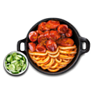 Riesen Currywurst mit Curly Fries