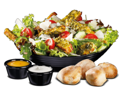 Chicken Filet Salat Basilikum Pesto